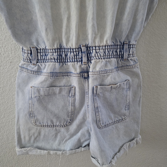 Zara Denim Overalls Romper Light Blue wash M - Picture 11 of 14